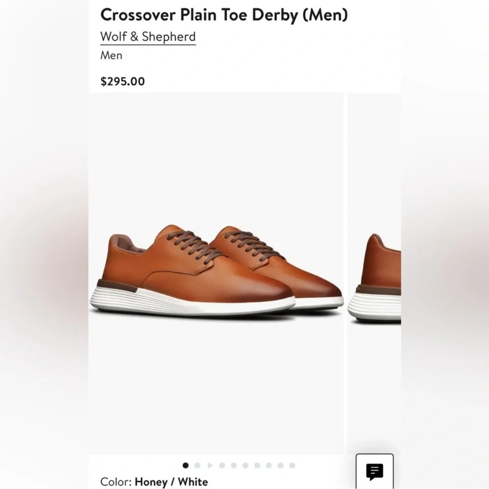Wolf and Shepherd Tan Honey Leather Calfskin Crossover Longwing Shoes